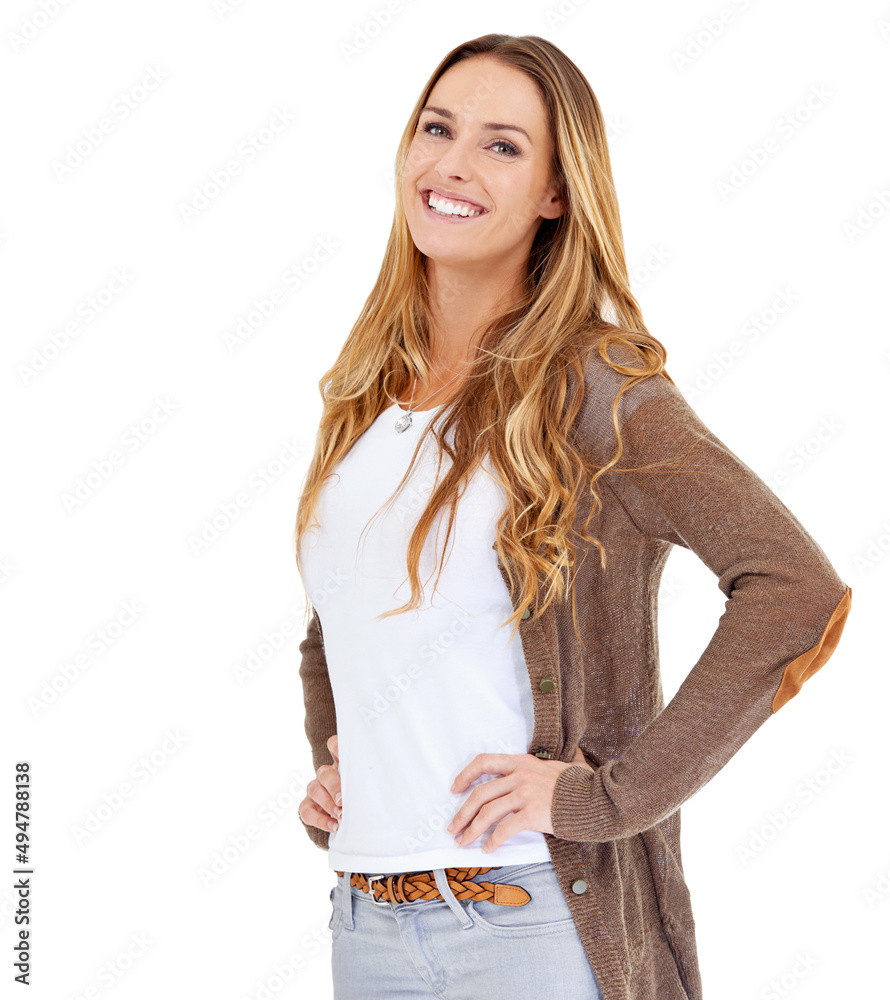 Poster Exuding natural confidence. Portrait of an attractive young woman posing in the studio.