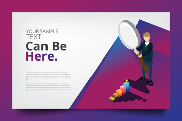 business success profit with isometric concept
