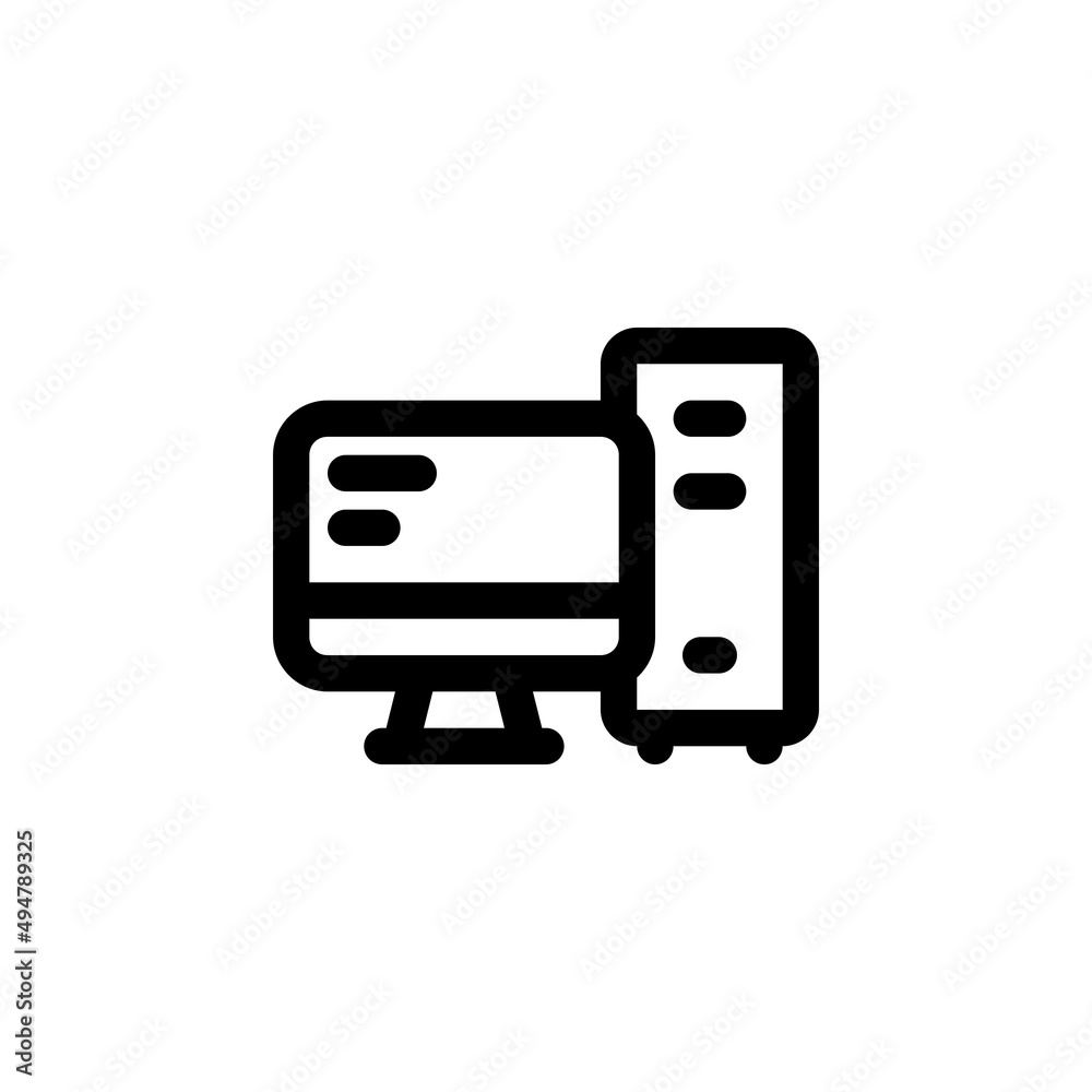 Poster computer vector icon. computer component icon outline style. perfect use for logo, presentation, web