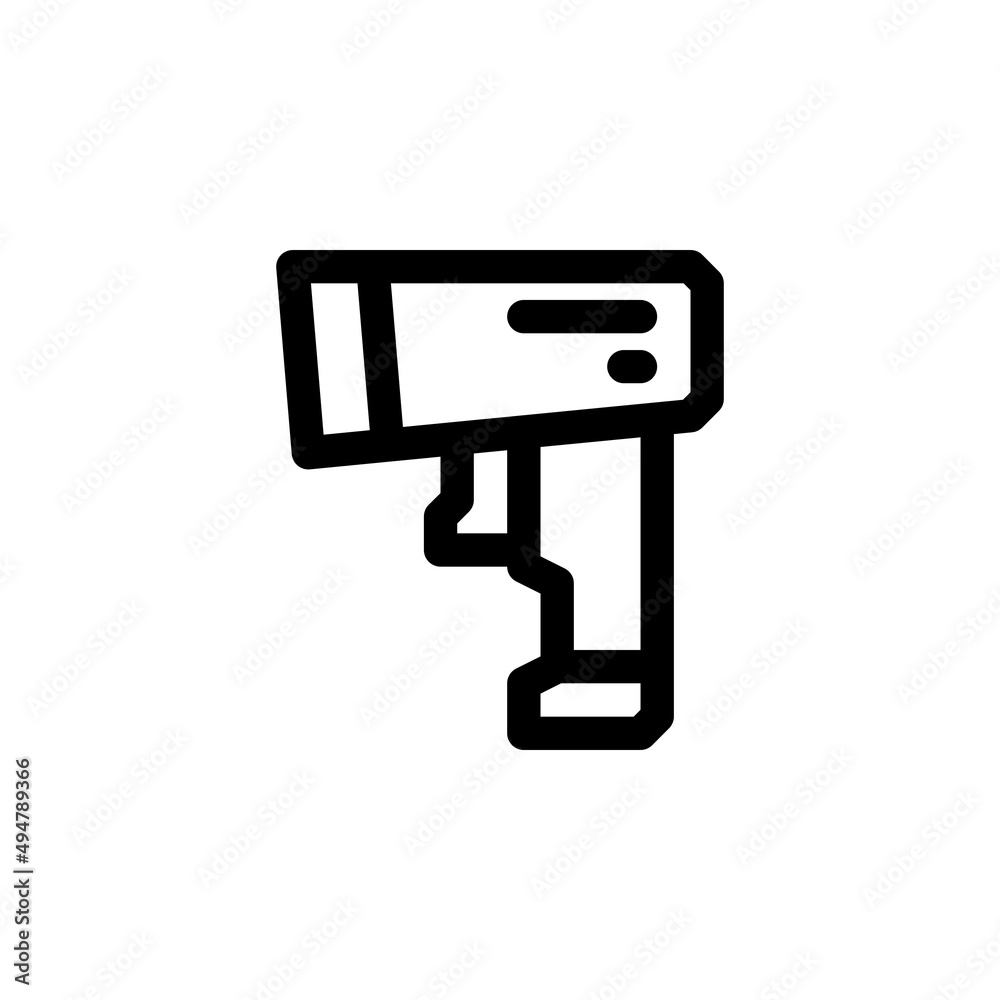 Poster barcode reader vector icon. computer component icon outline style. perfect use for logo, presentatio