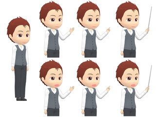 [Presentation A] Man Vest short hair oblique angle