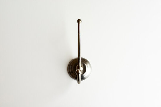 Wall Stainless Steel Hook On White Background Isolated