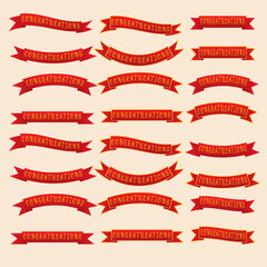 The congratulation red label bundle set vector  image