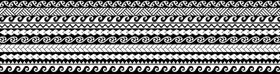 maori geometric pattern tattoo design texture line 마오리 문양 타투 도안 - obrazy, fototapety, plakaty