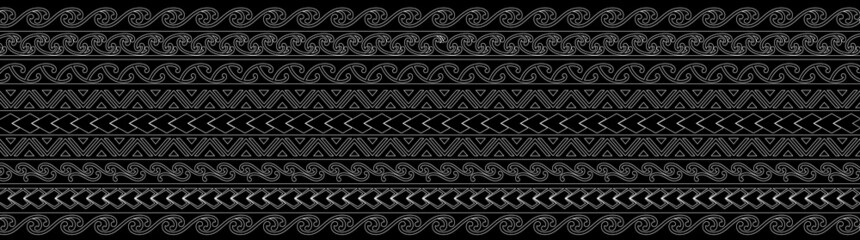 maori geometric pattern tattoo design texture line dark 마오리 문양 타투 도안 건대타투 - obrazy, fototapety, plakaty