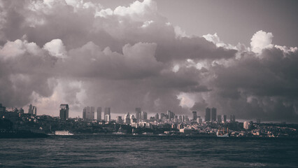 Panoramic photo of Istanbul Turkey at sunset