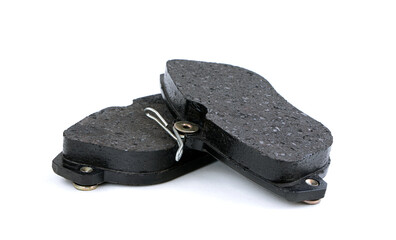 Brake pads for the car isolated on a white background.Car parts, brake system, car brake system...