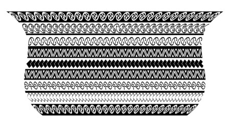 maori geometric pattern tattoo design texture jar plate big - obrazy, fototapety, plakaty