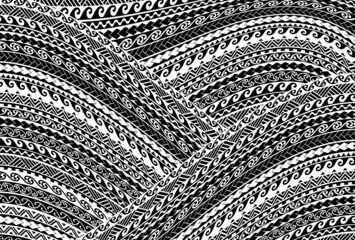 maori geometric pattern tattoo design texture wave cross intricate big - obrazy, fototapety, plakaty