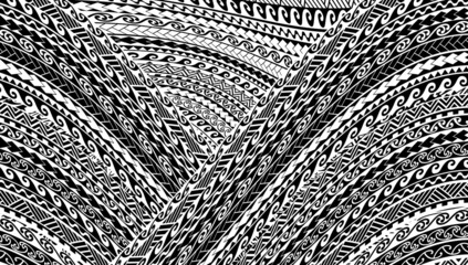 maori geometric pattern tattoo design texture wave cross intricate down - obrazy, fototapety, plakaty