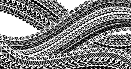 maori geometric pattern tattoo design texture wave cross intricate intersecting - obrazy, fototapety, plakaty