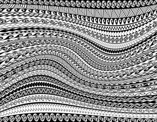 maori geometric pattern tattoo design texture wave large - obrazy, fototapety, plakaty