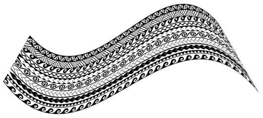 maori geometric pattern tattoo design texture wave simple - obrazy, fototapety, plakaty