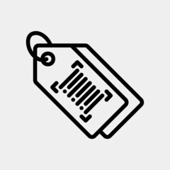 Barcode tag icon in line style about black friday, use for website mobile app presentation