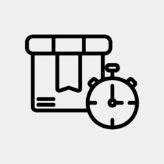 Delivery time icon in line style about black friday, use for website mobile app presentation