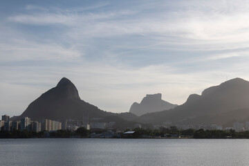 sunset over the lake