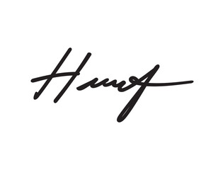Abstract letter H signature template, simple handwritten signature illustration