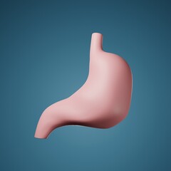 Fototapeta premium 3Dレンダリング／3Dイラスト）デフォルメされた胃 正方形バナー 内臓 人体 健康 立体的