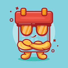 cute calendar character mascot with cool expression isolated cartoon in flat style design 