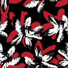 Floral Brush strokes Seamless Pattern Design