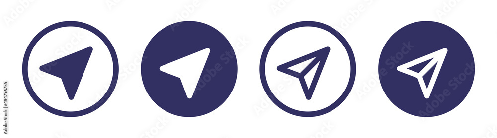 Poster gps cursor navigator icon collection.
