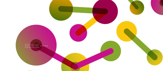 Abstract background. Round dots connected by lines. Trendy techno business template for wallpaper, banner, background or landing