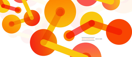 Line points connections geometric abstract background. Circles connected by lines. Trendy techno business template for wallpaper, banner, background or landing