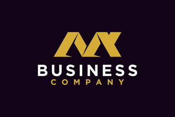 Monogram Initials Letter M K MK logo design