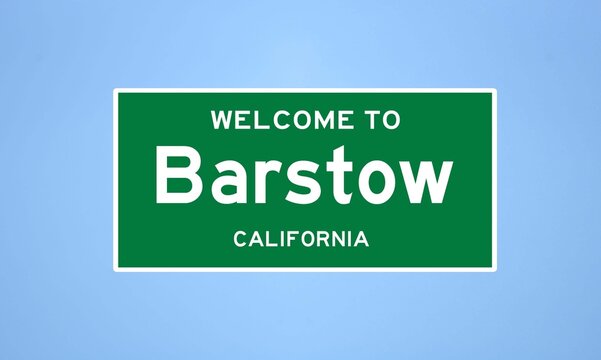 Barstow, California city limit sign. Town sign from the USA.