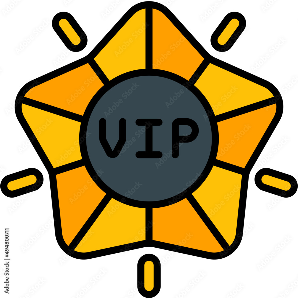 Sticker vip filled outline icon