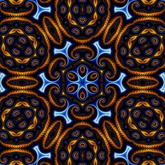 Blue Gold Abstract Art 406