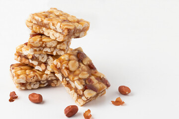 Pé de moleque isolated on white background.