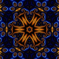 Blue Gold Abstract Art 362