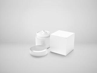 Cosmetic Jar & Box Packaging Mockup