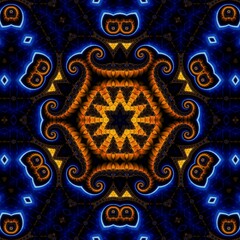 Blue Gold Abstract Art 319