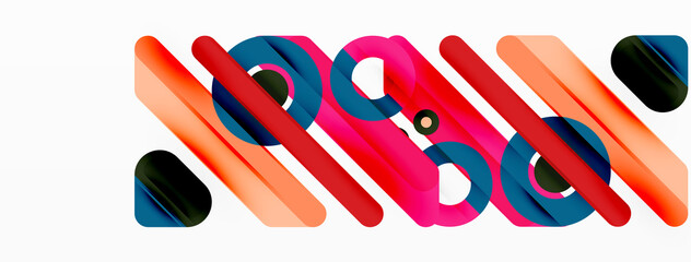 Creative geometric wallpaper. Minimal lines and circles background