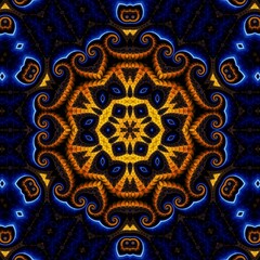 Blue Gold Abstract Art 288