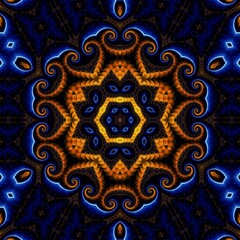 Blue Gold Abstract Art 283