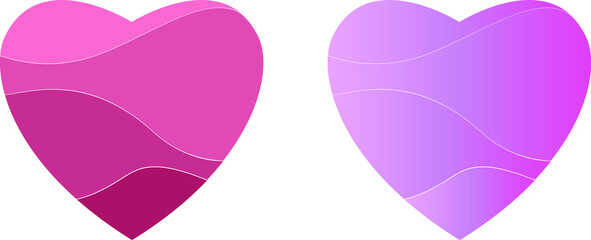 Heart wave shape with 2 tone color. Vector Illustration. File Eps 8