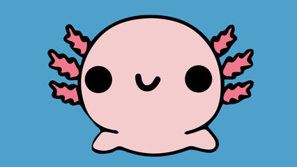 cute pink axolotl