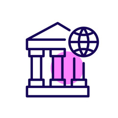 Global banking and financial institutions. Pixel perfect, editable stroke icon