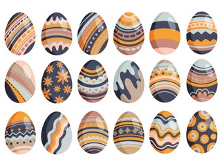 Set of Easter eggs Illustration. Easter eggs for spring Easter holiday