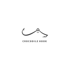 crocodile logo vector design line illustration