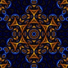 Blue Gold Abstract Art 94