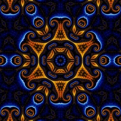 Blue Gold Abstract Art 91