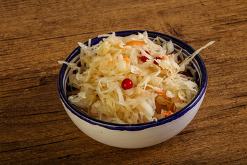Sauerkraut with cranberry in the bowl
