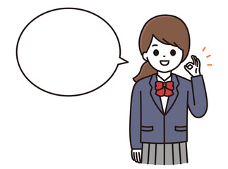 学生 女性 OK 吹き出し