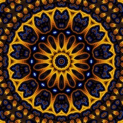 Blue Gold Abstract Art 20