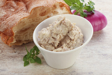 Jewish traditional cuisine herring mousse Forsmak