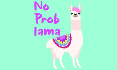 lama funny illustration vector design